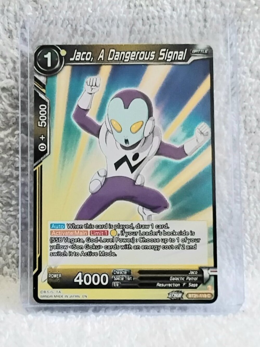 5/$20 Mint 2023 Jaco, A Dangerous Signal Dragon Ball Super C Card BT21_119!!